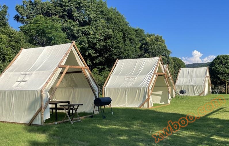 Na zewnątrz Czerwony namiot trójkątny KempingDom kempingowy Namioty przeciwsłoneczne Restauracja na dachu Jedzenie Grill Namioty